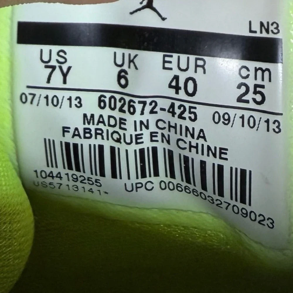 Jordan SC-1 GS Gamma Blue Volt Basketball Shoes 602672-425 Mens 7Y Women 8.5 - Picture 5 of 11